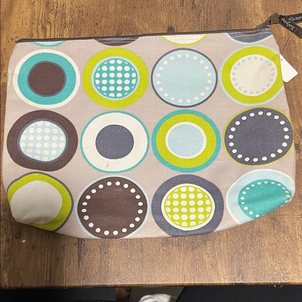Thirty-One Polka Dot Cosmetic Bag - Blue, Green, Gray - Picture 2 of 4
